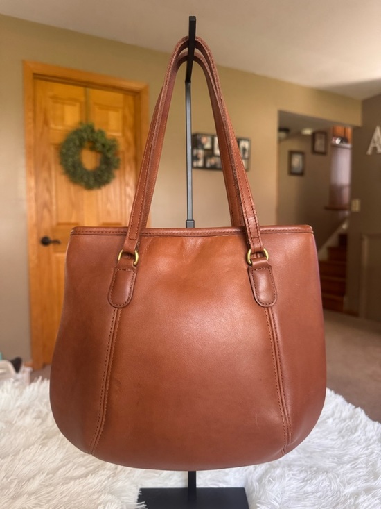 Vintage Coach Leather Tote Bag in Saddle Brown